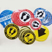 Waterproof Round Warning Custom Social Distancing Footprint Floor Sticker